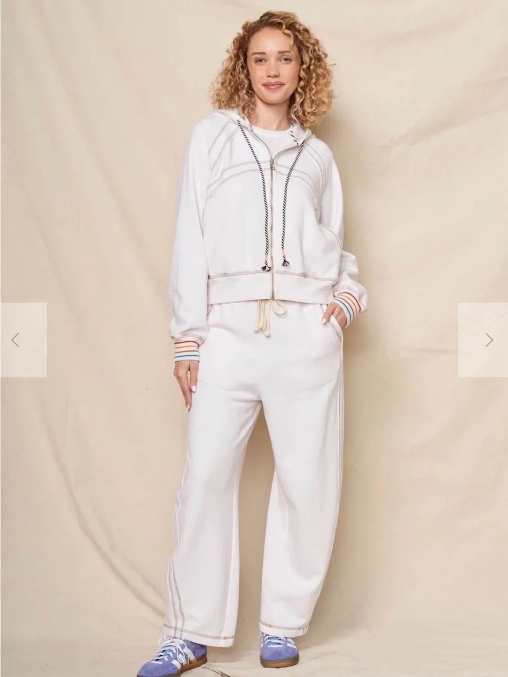 Sundry RAW SEAMED HORIZON HOODIE IN OYSTER NWT Size Small French Terry